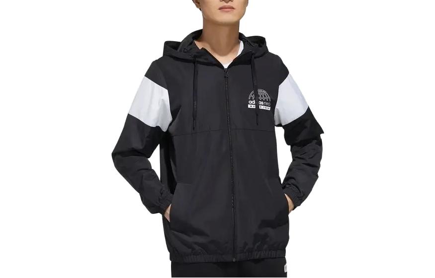 adidas Black Logo Hoodie Sports Jacket FP7365