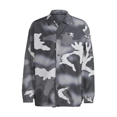 adidas Black Logo Letter Printed Button-Up Long-Sleeve Jacket HR3523