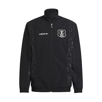 adidas Black Logo Pattern Full-Zip Casual Jacket HC3003