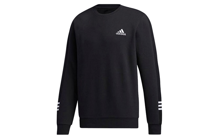 adidas Black Logo Print Casual Pullover Crewneck Sweatshirt GD5467