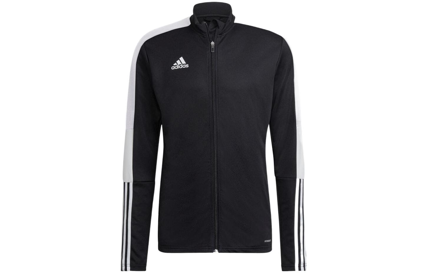adidas Black Logo Print Colorblock Stripe Zip Jacket H60019
