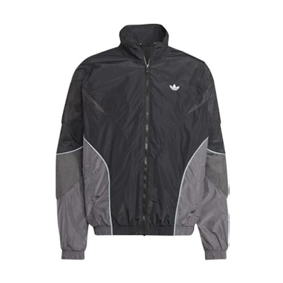 adidas Black Logo Print Full-Zip High Collar Jacket IM1849