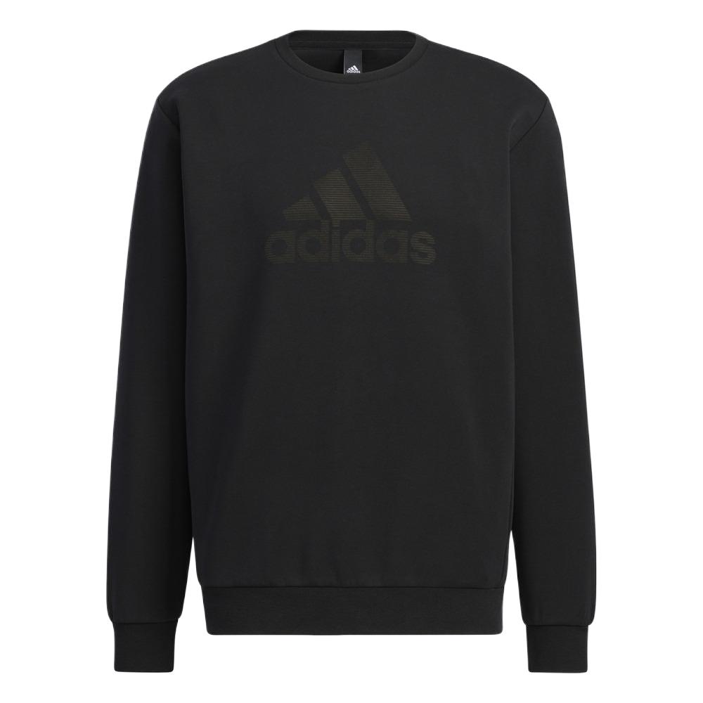 adidas Black Logo Print Pullover Crewneck Sweatshirt S1630