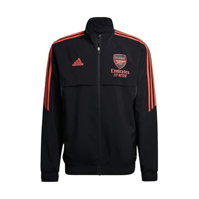 adidas Black Logo Print Retro Track Jacket with Zip and Striped Collar HC1247