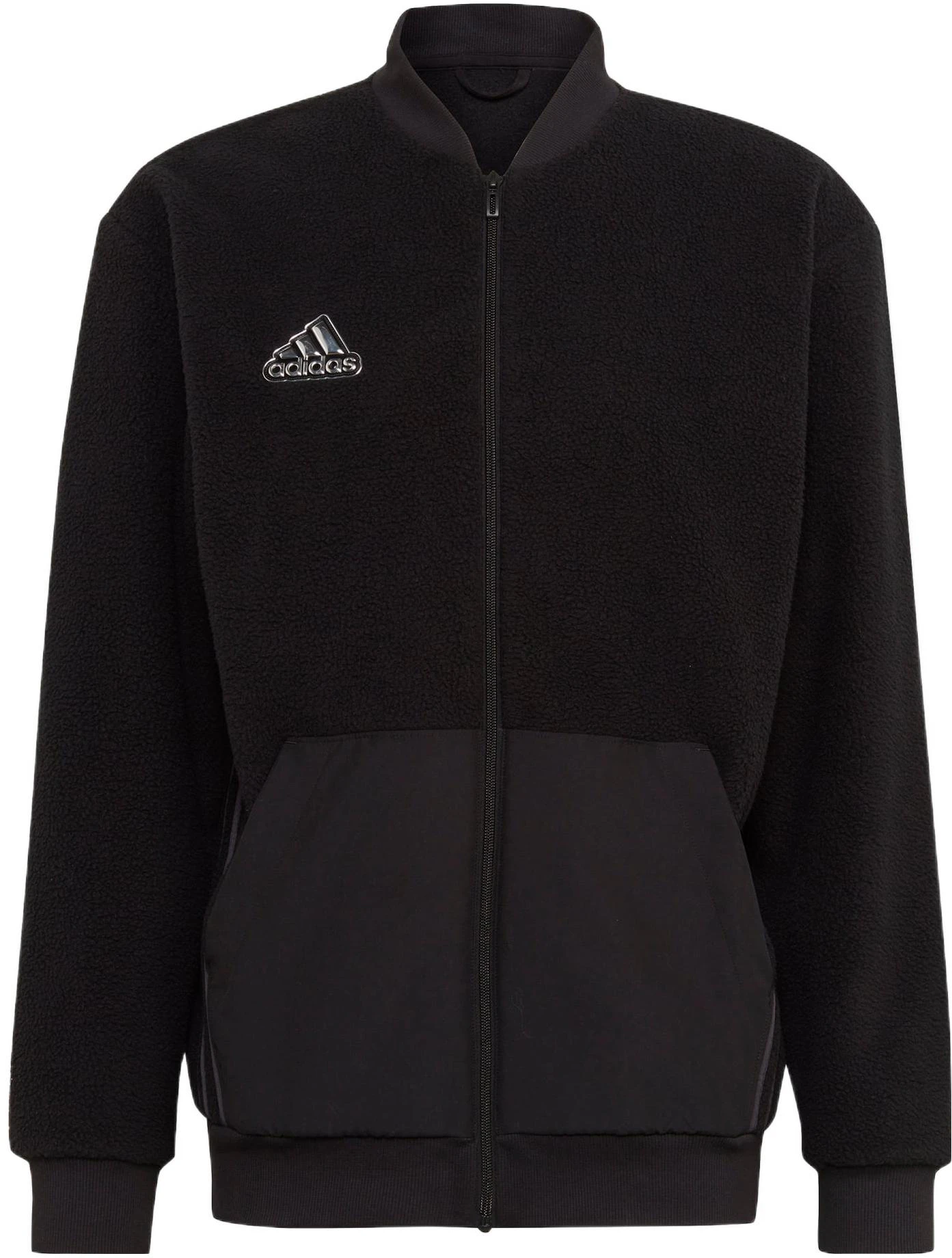 adidas-black-logo-print-zip-up-bomber-jacket-with-stand-collar-hl-6920