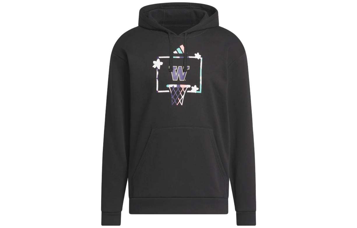 adidas Black Logo Printed Hoodie Long Sleeve Pullover IM0952