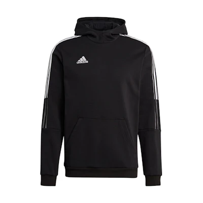 adidas Black Logo Printed Striped Hoodie Sweatshirt GM7341