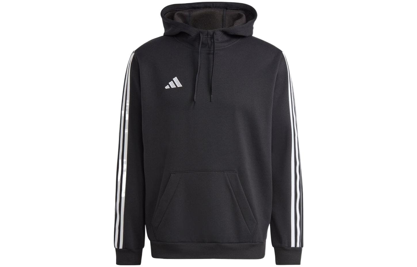 adidas Black Logo Stripe Print Hoodie HS3598