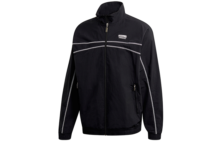 adidas Black Logo Track Jacket with Stand Collar GI7437