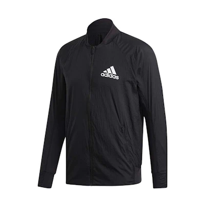 adidas Black Logo Zip-Up Casual Comfort Jacket FI4684