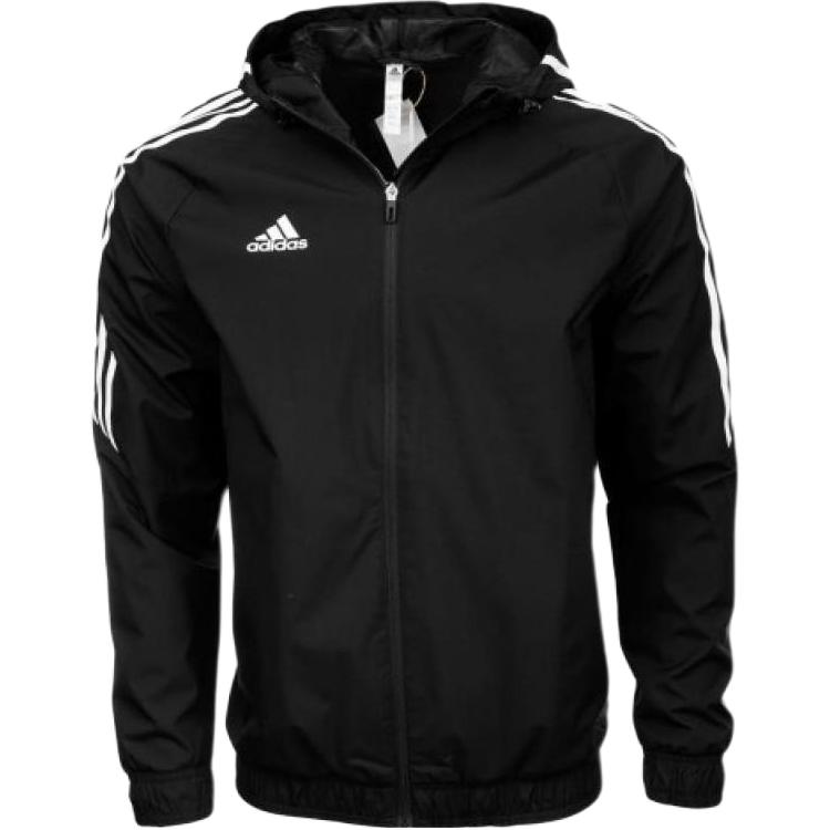adidas Black Long-Sleeve Hoodie Jacket with Side Stripes H21268