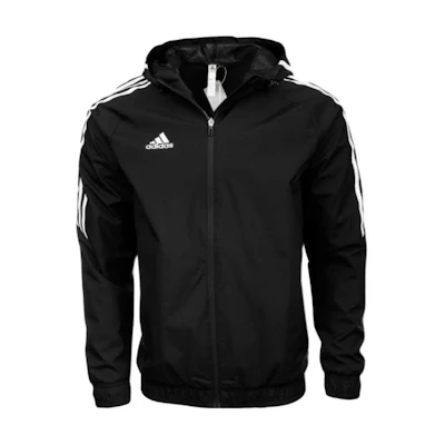 adidas Black Long-Sleeve Hoodie Jacket with Side Stripes H21268