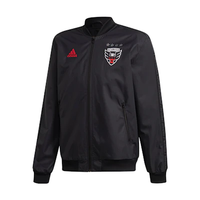 adidas Black Long-Sleeve Jacket with Chest Logo & Side Letter Print DP5020