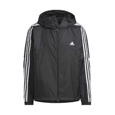 adidas Black Long-Sleeve Jacket with Front Logo and Side Stripes JF3912