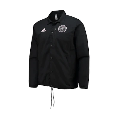 adidas Black Long-Sleeve Jacket with Logo Print and Pointed Collar HB8485