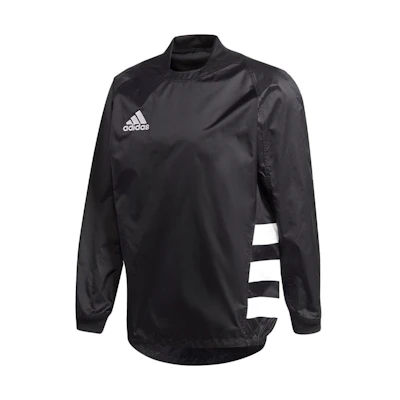 adidas Black Long-Sleeve Jacket with Striped Colorblock Design & Logo GL1153