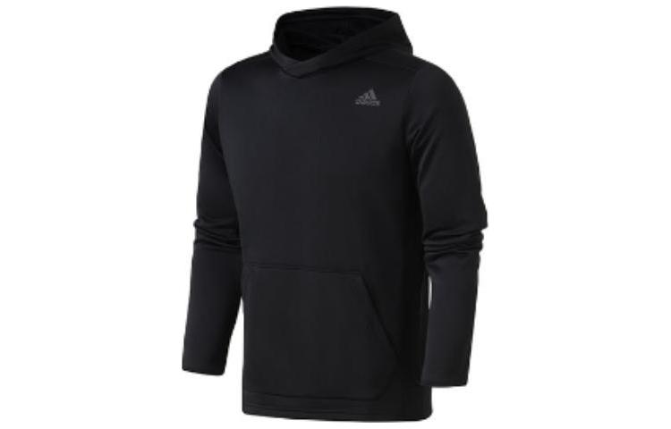 adidas Black Long-Sleeve Pullover Hoodie Casual Sportswear DQ2552