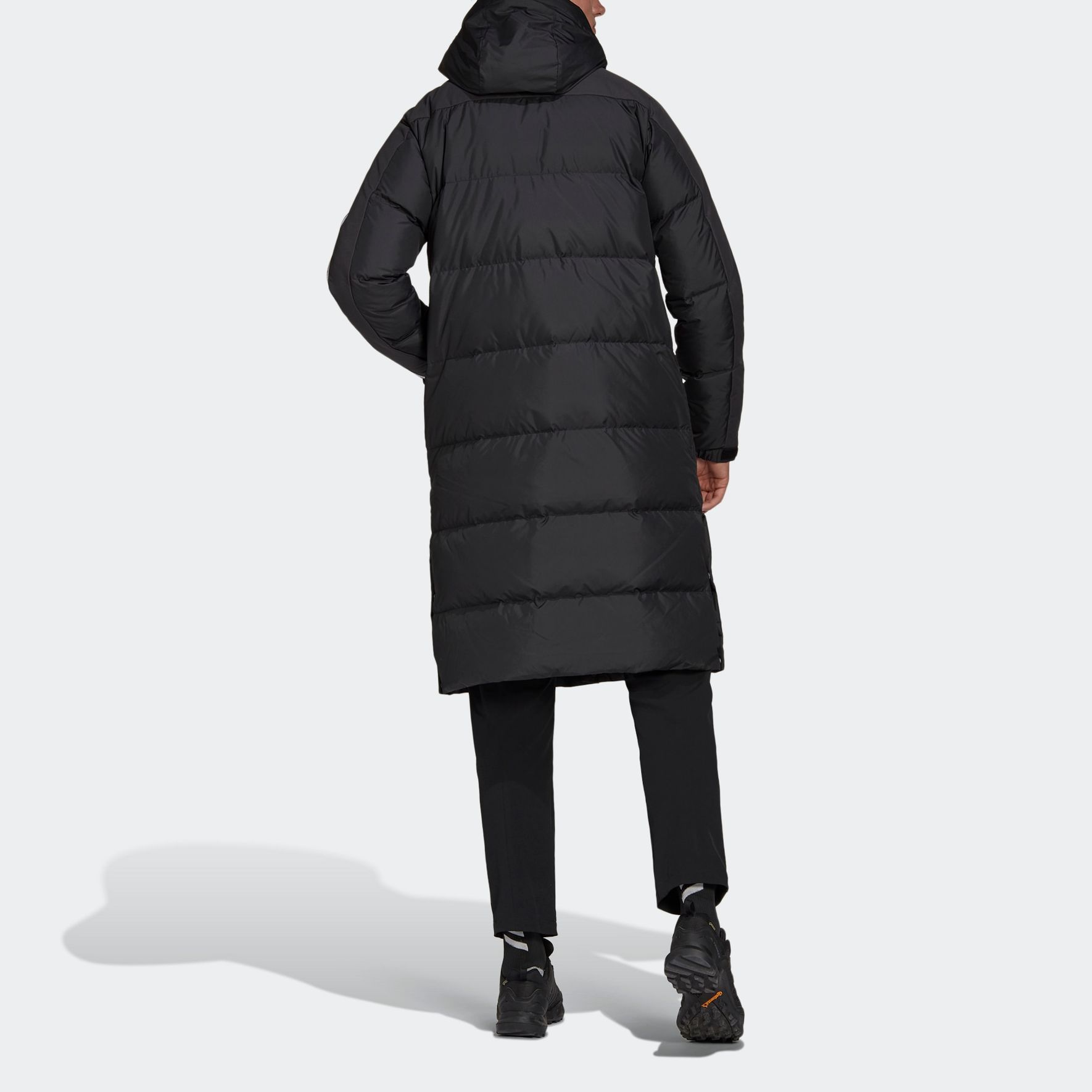 adidas Black Long Hooded Down Jacket for Unisex GF0070 圖 7