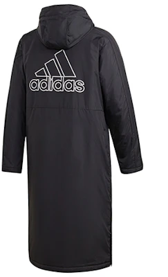 阿迪达斯黑色长款侧开衩连帽羽绒服Logo印花 GF0000 Buy 阿迪达斯黑色长款侧开衩连帽羽绒服Logo印花 GF0000