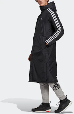 阿迪达斯黑色长款侧开衩连帽羽绒服Logo印花 GF0000 Details for 阿迪达斯黑色长款侧开衩连帽羽绒服Logo印花 GF0000