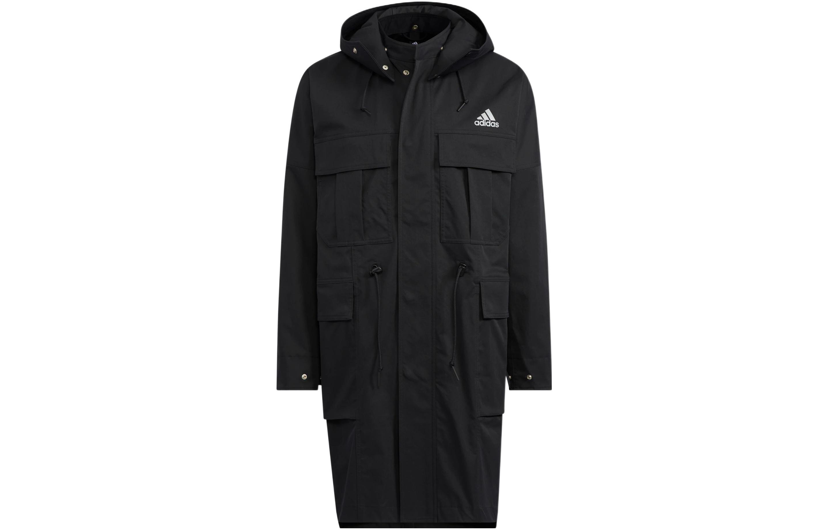 adidas Black Long Outdoor Hoodie Jacket with Zipper Japan Edition HM2709-JAPAN