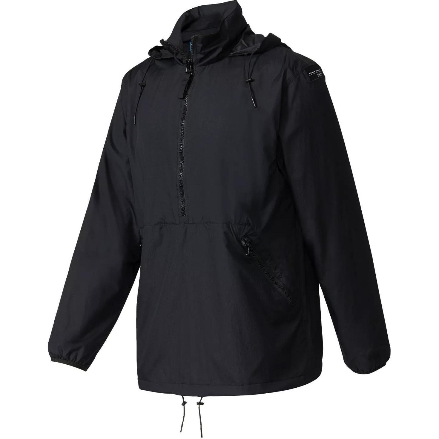 adidas Black Long Sleeve Hooded Zip-Up Jacket BK0034-Blk