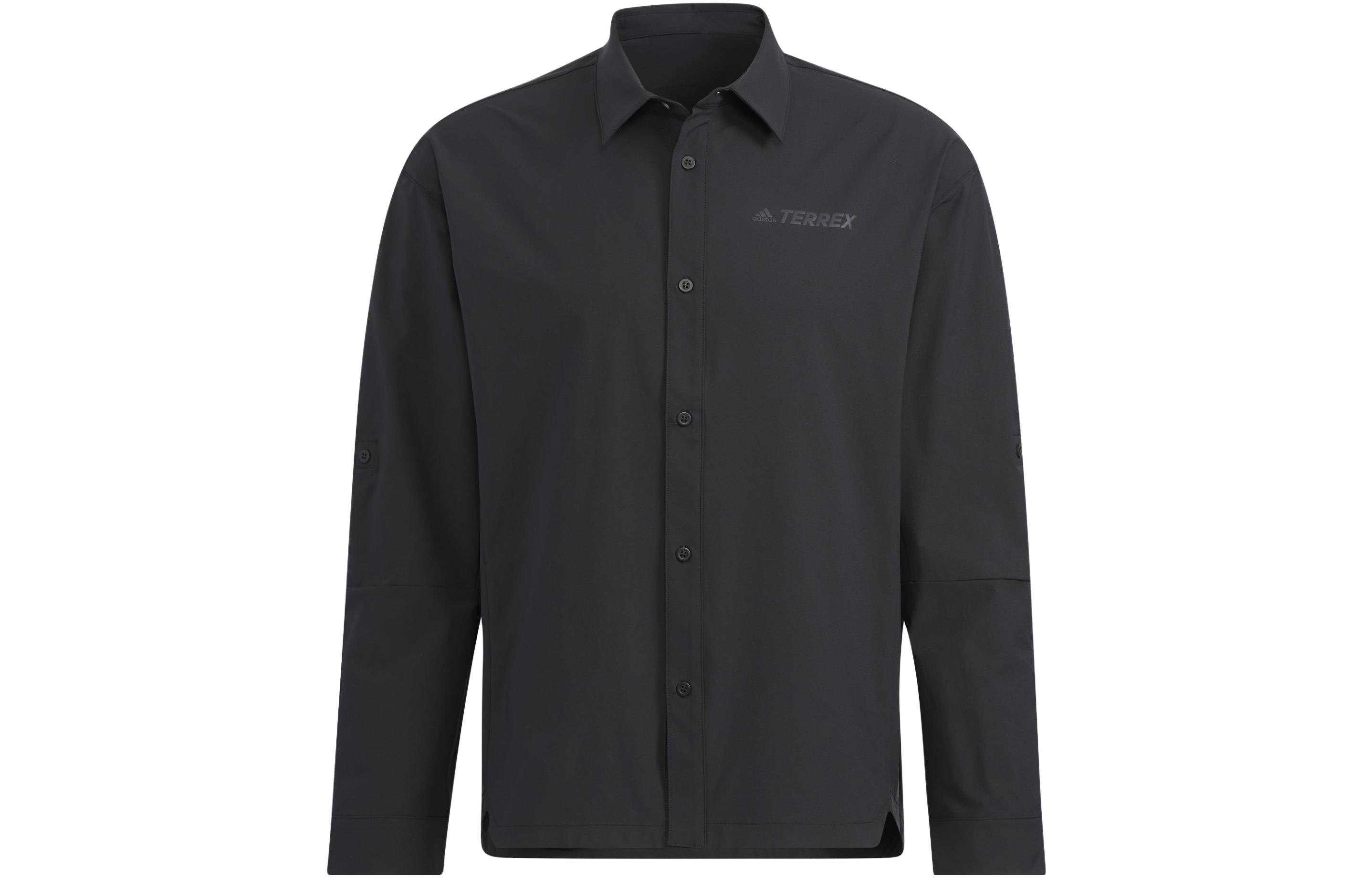 adidas Black Long Sleeve Polo Collar Jacket HN2048