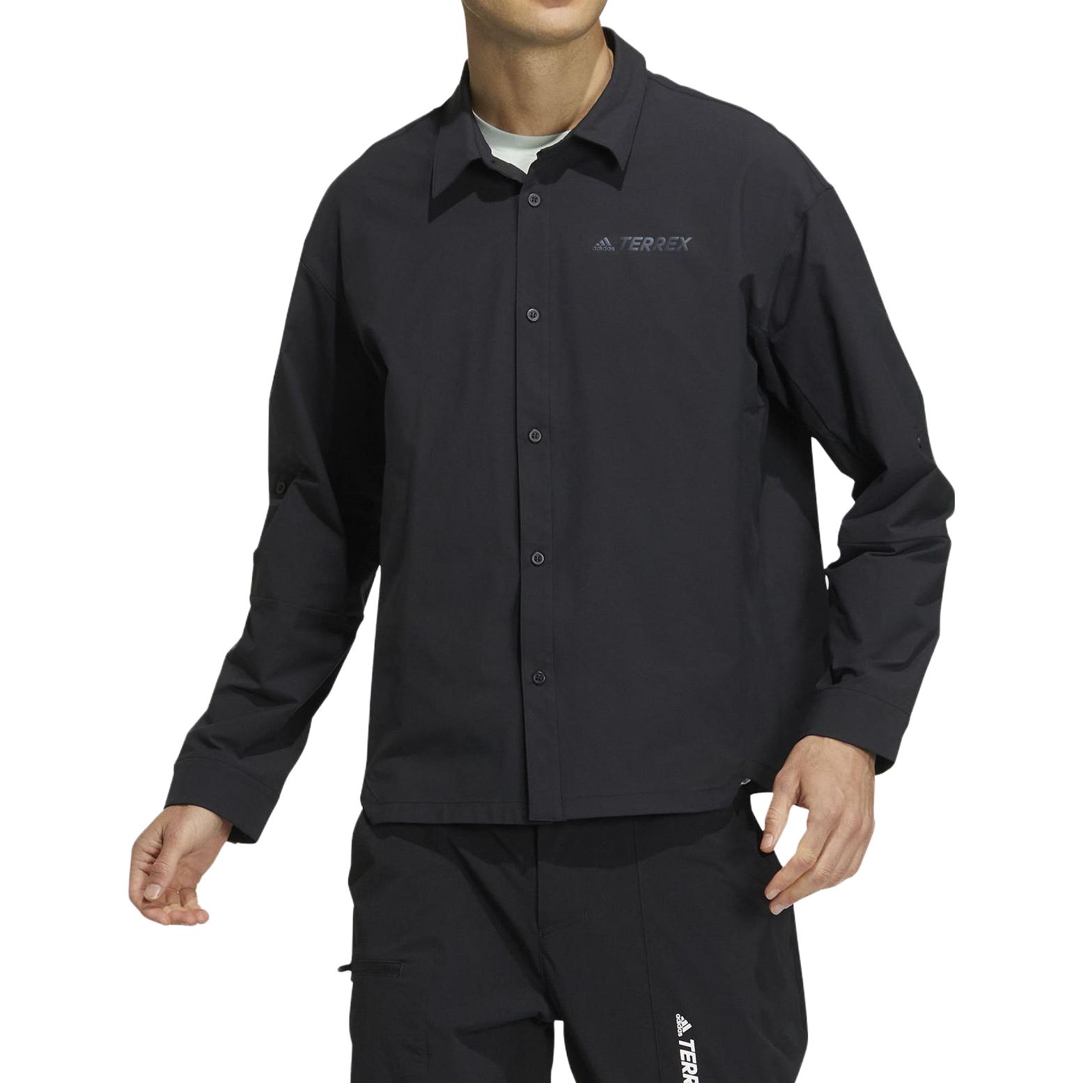 adidas Black Long Sleeve Polo Collar Jacket HN2048 圖 3