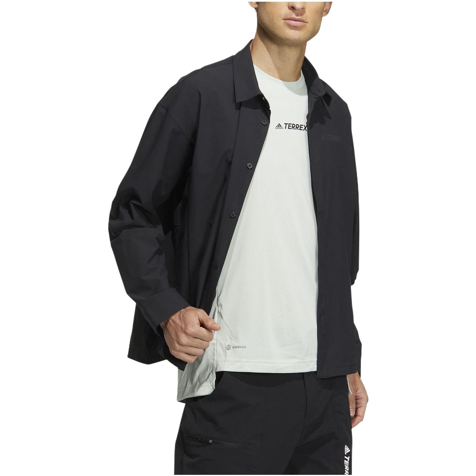 adidas Black Long Sleeve Polo Collar Jacket HN2048 圖 4