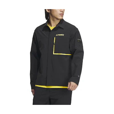adidas Black Long Sleeve Polo Jacket with Colorblock Letter Print IC1984