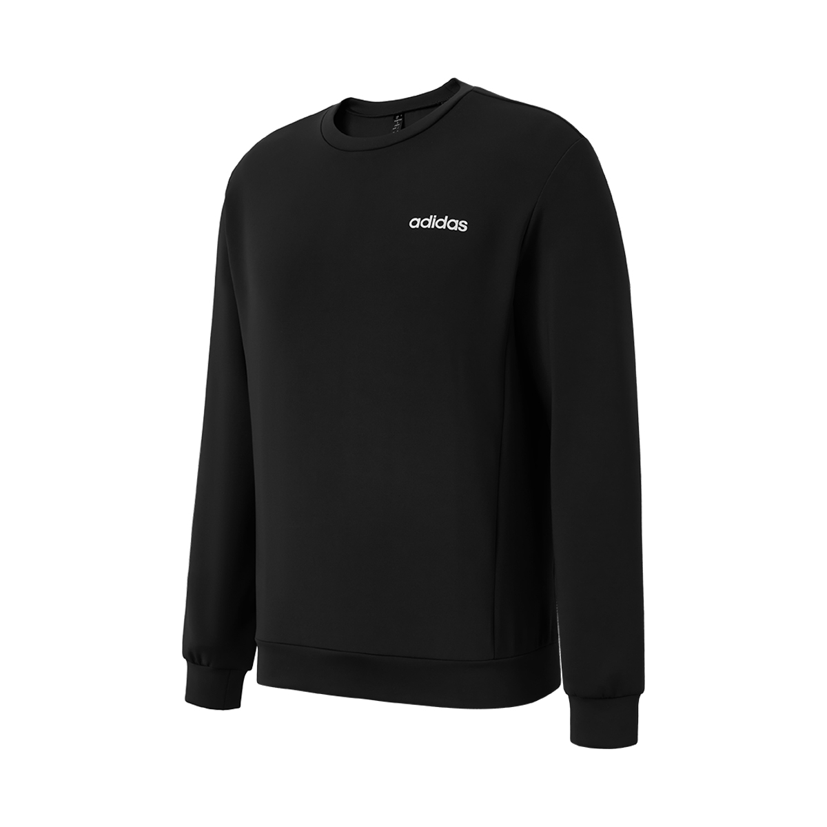 adidas Black Loose Fit Crewneck Sweatshirt with Letter Print Design JM9808