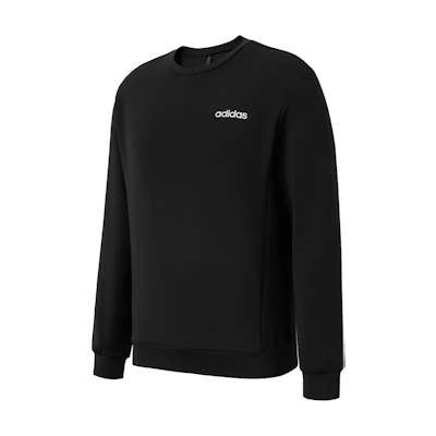 adidas Black Loose Fit Crewneck Sweatshirt with Letter Print Design JM9808