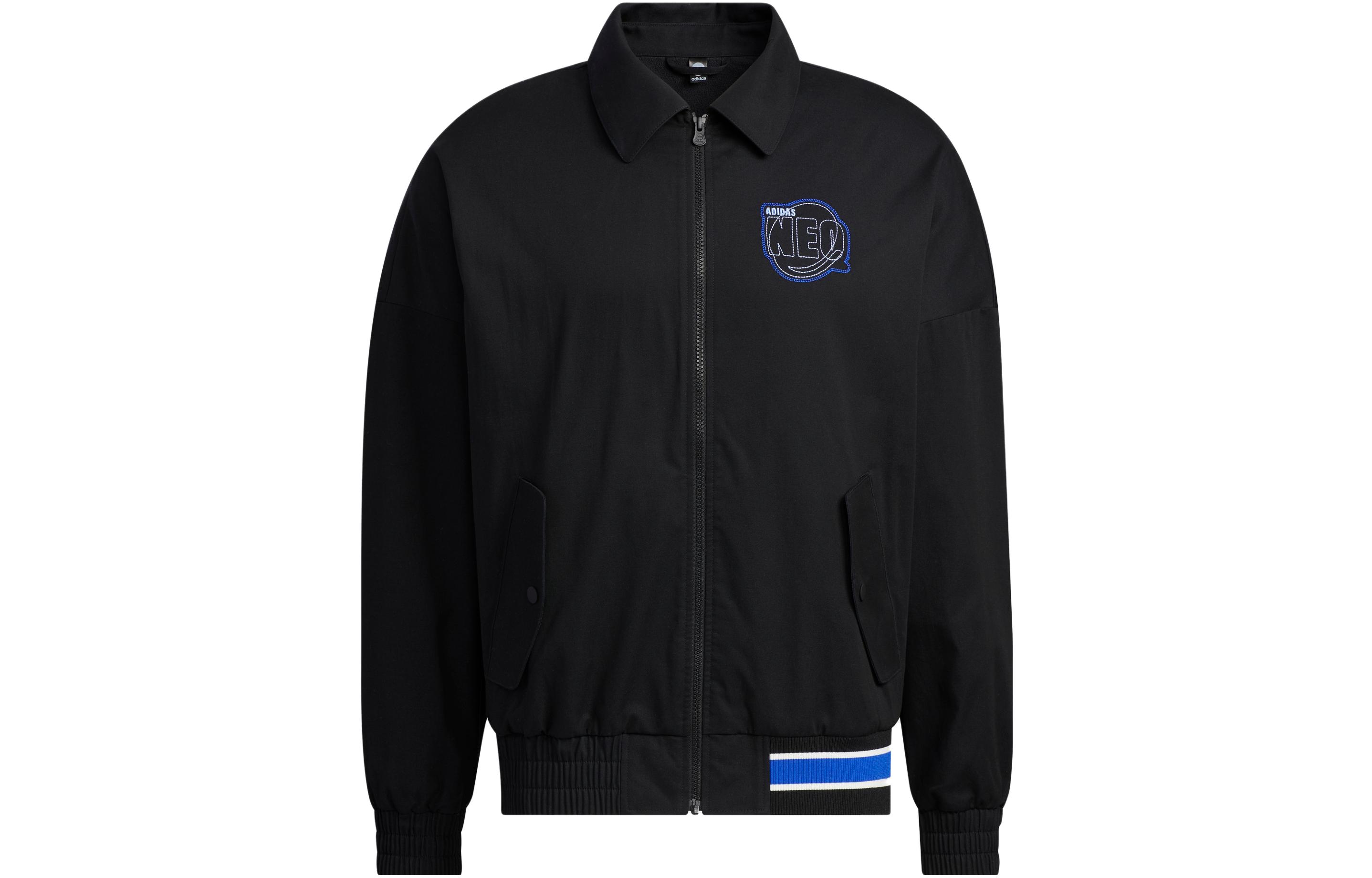 adidas Black Loose Fit Long Sleeve Pilot Jacket IA5316