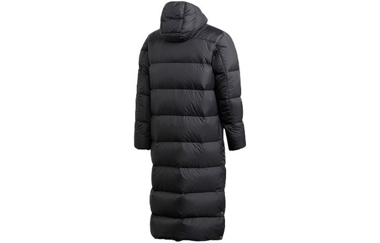 adidas Black Mid-Length Hooded Down Jacket for Winter GE9995 圖 3