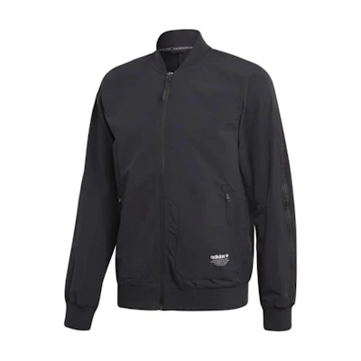 adidas Black Minimalist Logo Zip-Up Jacket Long Sleeve CV5832