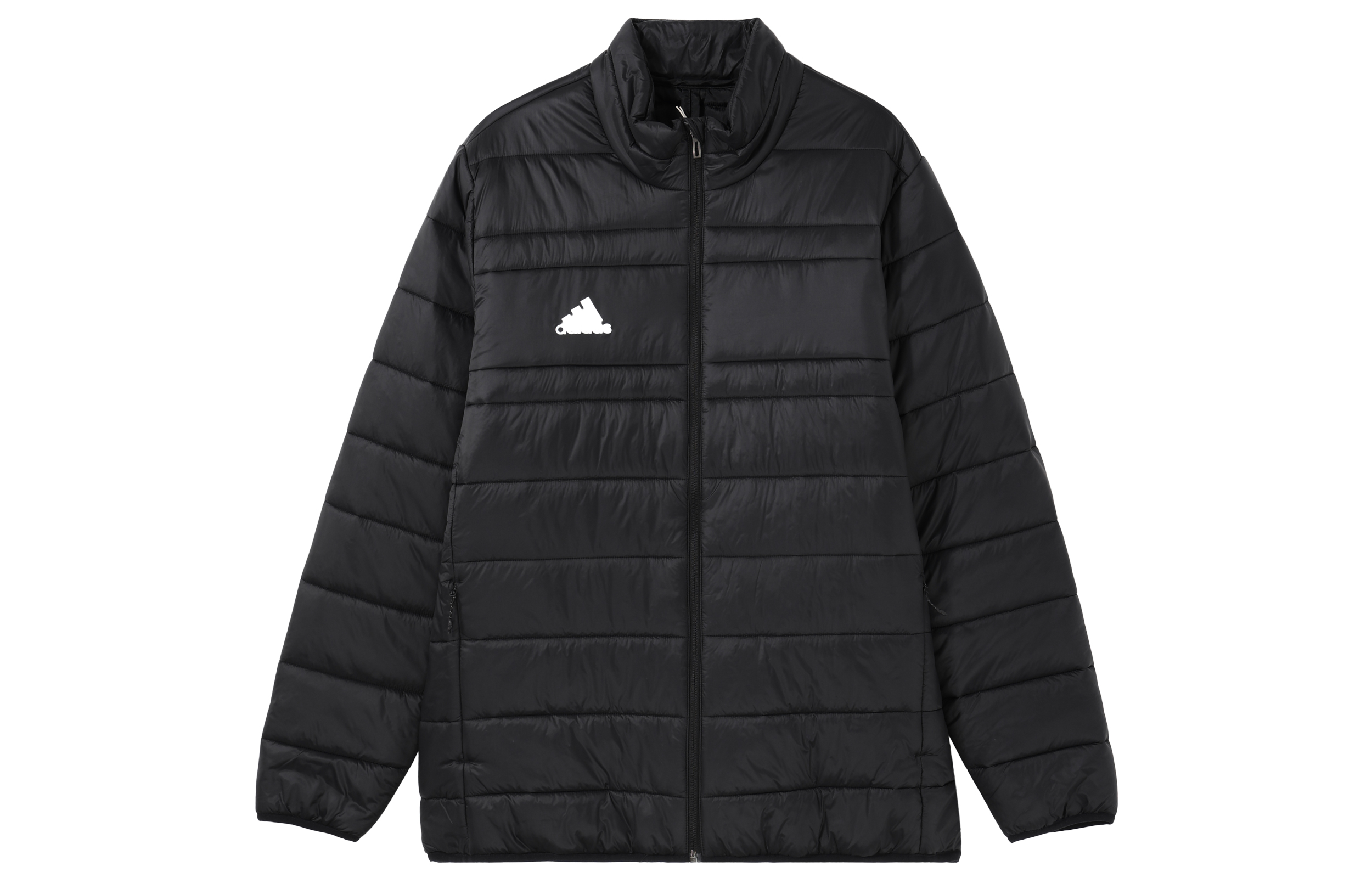 adidas Black Monochrome Logo Print High-Neck Jacket FT8073