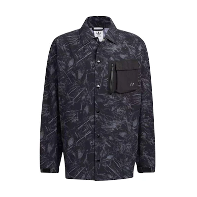 adidas Black Outdoor Casual Single-Breasted Shirt Collar Jacket HS9473