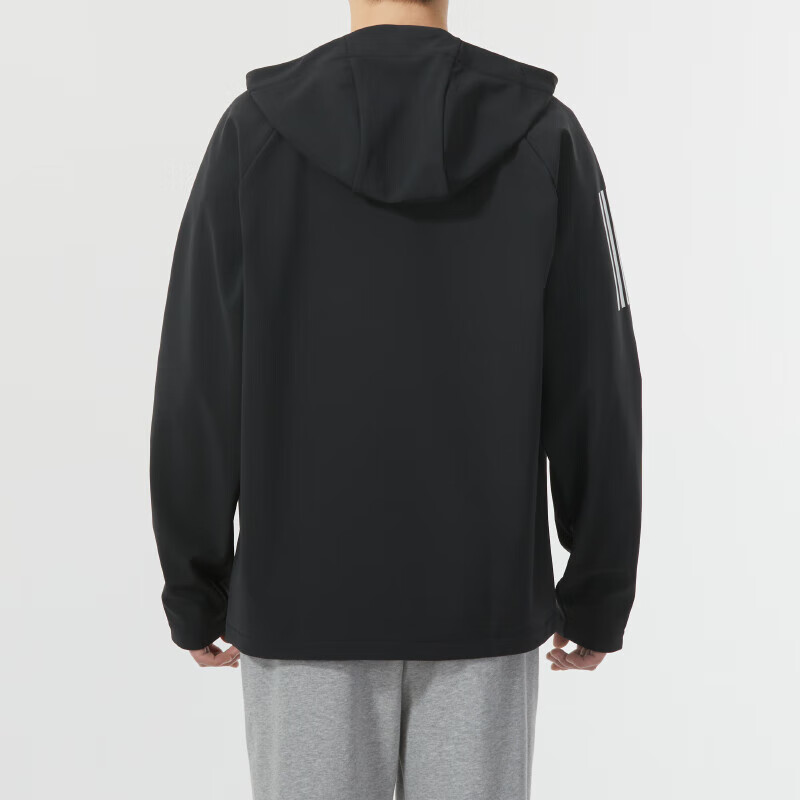 adidas Black Outdoor Training Jacket with Logo Print and Stripes JE3555 圖 6