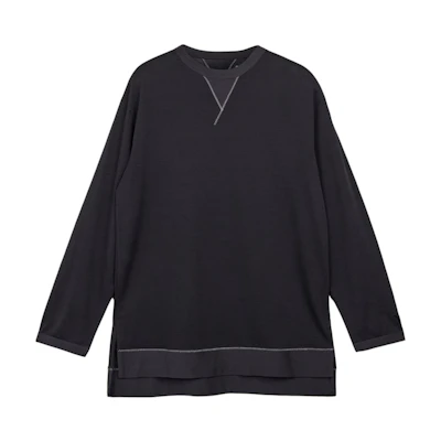 adidas Black Oversized Crewneck Sweatshirt Long Sleeve Pullover Casual IW0082