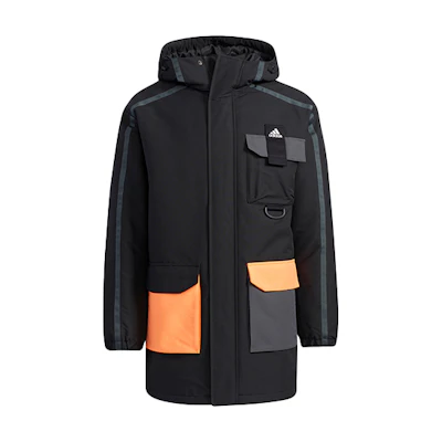adidas Black Padded Hooded Jacket GN7379