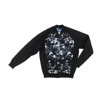 adidas Black Printed Zip-Up Slim Fit Jacket S22787