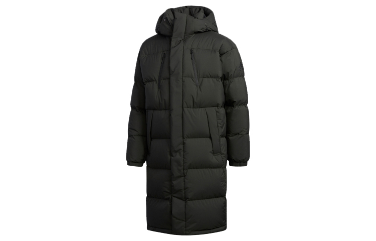 adidas Black Puffy Long Down Hooded Winter Jacket EH4008