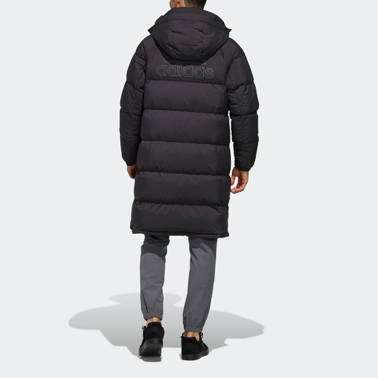 adidas Black Puffy Long Down Hooded Winter Jacket EH4008 圖 6