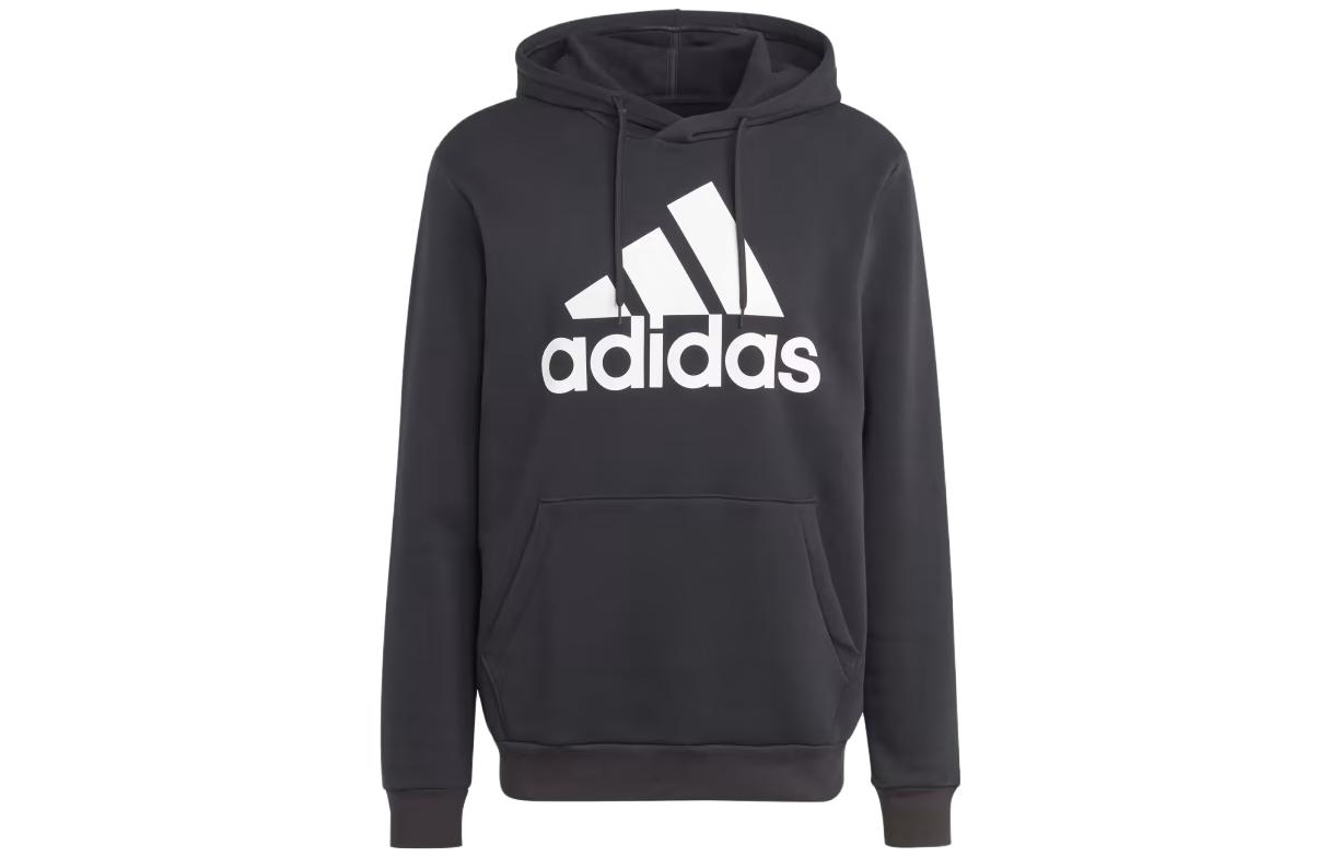 adidas Black Pullover Hoodie with Letter Print IB4024