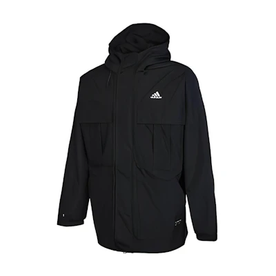adidas Black Pullover Hoodie with Logo Print HM2707
