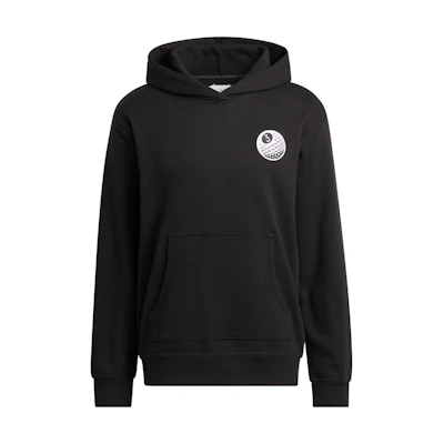 adidas Black Pullover Hoodie with Solid Logo Print HN9524