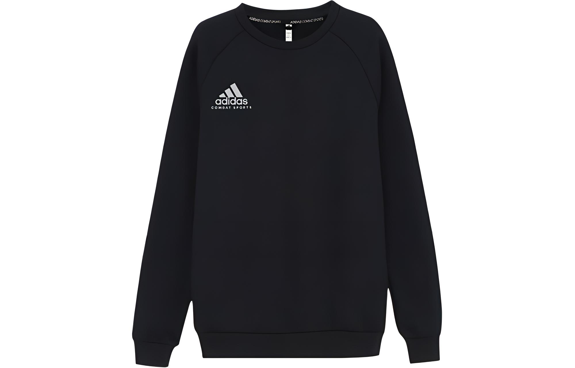 adidas Black Pullover Hoodie with White Logo - Unisex Casual Sportswear adiCSTL06-BW