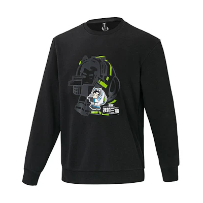 adidas Black Pullover Sweatshirt with Cartoon Graphic Print IB8894
