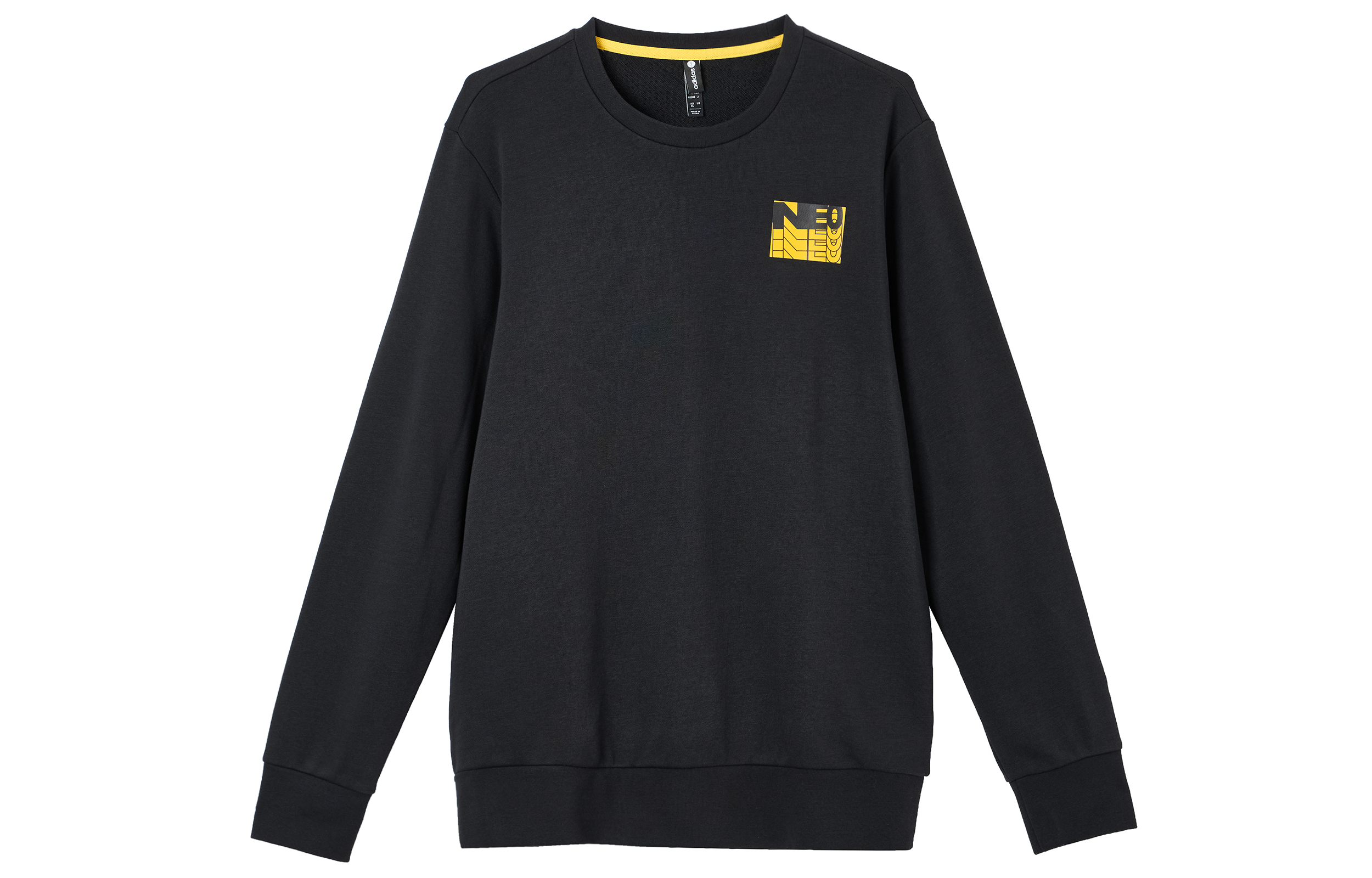 adidas Black Pullover Sweatshirt with Graphic Letter Print HD4632