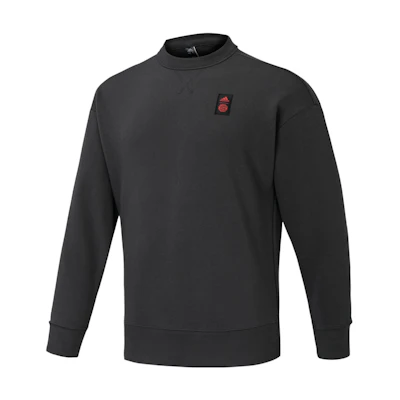 adidas Black Pullover Sweatshirt with Monochrome Logo Print HF1355